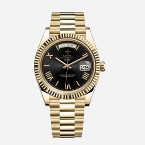 Santos Gold Obsidian Men’s Watch – 40mm Gold Stainless Steel – Brand New